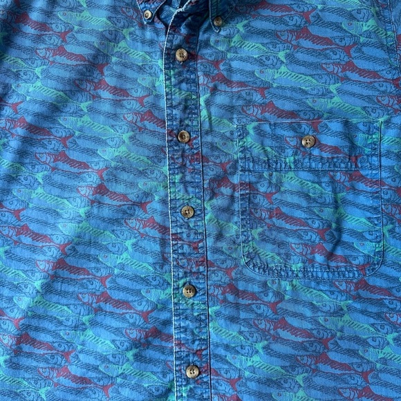 Vintage Wrangler Rugged Wear Fish All Over Print Button-up Shirt - Picture 4 of 4